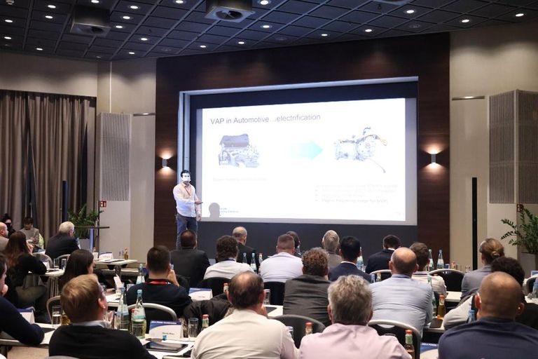 Francesco Trainotti presenting at European Hybrid and EV NVH Summit
